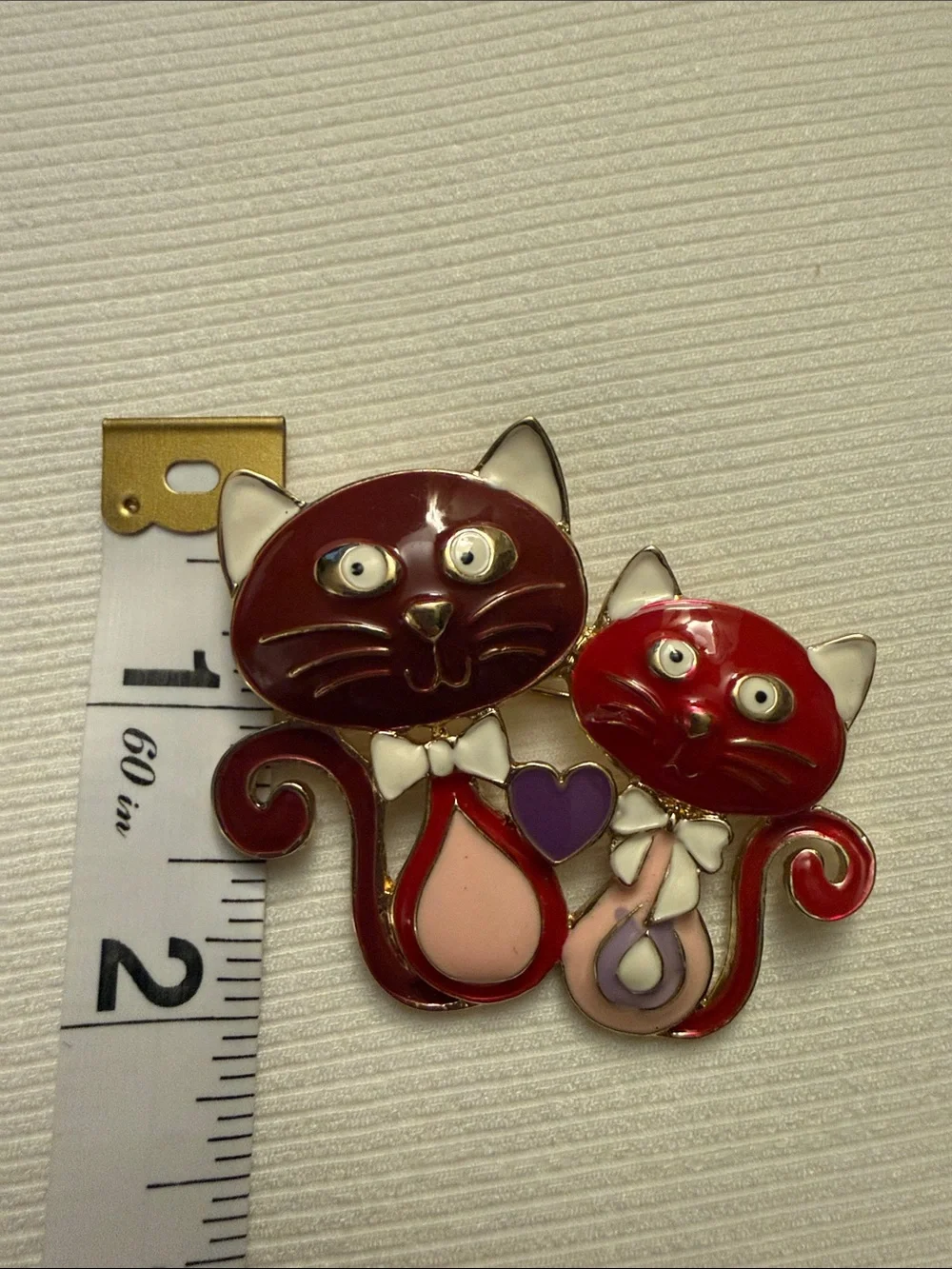 Cat Duo Enamel Brooch - Women’s jewelry